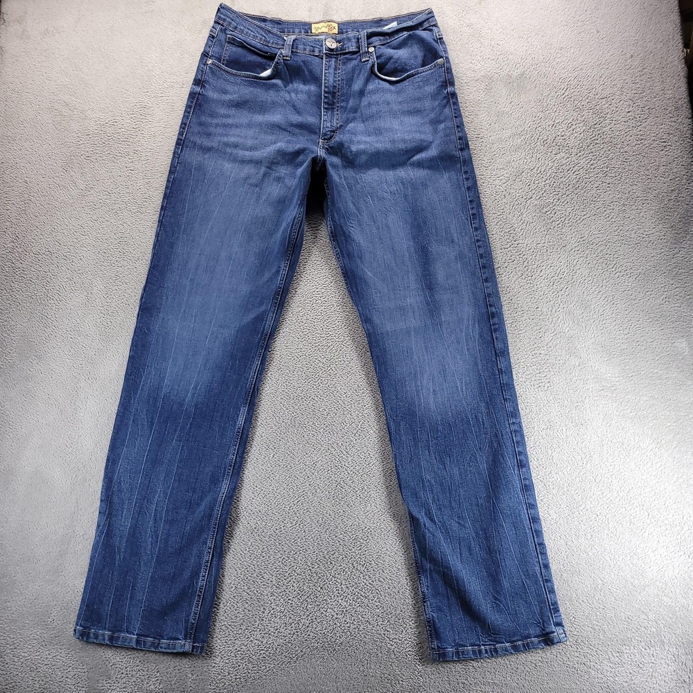 Wrangler 20X Jeans Mens 36x38 Blue Regular Straight Medium Wash Stretch Denim